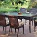 Bay Isle Home™ Sottile Glass Dining Table Glass/Wicker/Rattan | 29 H x 72 W x 42 D in | Outdoor Furniture | Wayfair