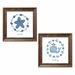 Harriet Bee 'Sweet & Darling Starfish & Whale' 2 Piece Graphic Art Print Set, Solid Wood in Blue | 0.75 D in | Wayfair