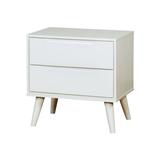 George Oliver Ian Mid-Century 2 Drawer Nightstand Wood in Brown/White | 24 H x 23.63 W x 17 D in | Wayfair CF4CEF9D5BCD426A83A4A7DB2236A346