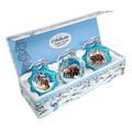 G Debrekht Keepsake 3 Piece Winter Family Holiday Shaped Ornament Set Glass in Blue/Brown/White | 2 H x 9 W x 4 D in | Wayfair 770112S3
