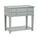 Grace 2 Drawer Open Shelf Side Table - Soft Blue Gray - Ballard Designs - Ballard Designs