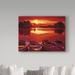 Trademark Fine Art 'The End of the Day' Acrylic Painting Print on Wrapped Canvas in Red | 14 H x 19 W x 2 D in | Wayfair DLG00894-C1419GG