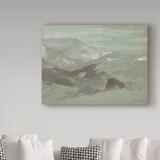 Trademark Fine Art 'Cliffs of Ecclesbourne Near Hastings' Oil Painting Print on Wrapped Canvas Metal in Gray/Green | 24 H x 32 W x 2 D in | Wayfair