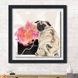 Picture Perfect International 'Stop & Smell the Flowers' Framed Graphic Art Print on Canvas ' Canvas in Black/Brown/Pink | Wayfair 704-6148_3030