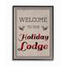 Loon Peak® 'Welcome to Our Holiday Lodge' Textual Art Canvas in Gray/Green/Red | 14 H x 11 W x 1.5 D in | Wayfair LOPK8839 44223535