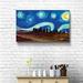 Winston Porter 'Los Angeles Skyline Scissor Starry Night' - Graphic Art Print Canvas in White | 24 H x 36 W x 2 D in | Wayfair