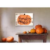 The Holiday Aisle® Pumpkin Patch Halloween Typography by Daphne Polselli - Textual Art Print in Brown/Orange | 16 H x 20 W x 1.5 D in | Wayfair