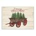 The Holiday Aisle® 'Merry Christmas Tree Wagon' Graphic Art Print Canvas in Green/Red | 10 H x 15 W x 1.5 D in | Wayfair THLY1755 44223477