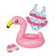 Heless 99 - Schwimm-Set für Puppen, 3 teilig, Flamingo Ella, Bikini, Flip Flops und Schwimmring, Größe 35 - 45 cm, für Badespaß an heißen Sommertagen