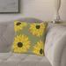 August Grove® Laniel Sunflower Outdoor Pillow Cover & Insert Polyester/Polyfill blend in Green | 20 H x 20 W x 7 D in | Wayfair ATGR8913 34521659
