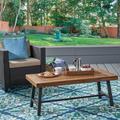 Millwood Pines Aditya Solid Wood Outdoor Coffee Table Wood/Metal in Brown | 18 H x 45.75 W x 24 D in | Wayfair D0C6C47B81AF4361AE046E506A805F26