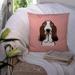 Caroline's Treasures Checkerboard Basset Hound Indoor/Outdoor Throw Pillow Polyester/Polyfill blend in Pink | 14 H x 14 W x 4 D in | Wayfair