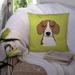 Caroline's Treasures Checkerboard Beagle Indoor/Outdoor Throw Pillow Polyester/Polyfill blend in Green | 18 H x 18 W x 5.5 D in | Wayfair