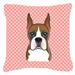 Caroline's Treasures Checkerboard Boxer Indoor/Outdoor Throw Pillow Polyester/Polyfill blend in Pink | 18 H x 18 W x 5.5 D in | Wayfair