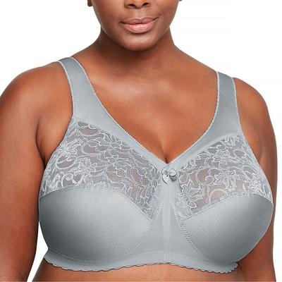 Glamorise MagicLift Full-Figure Support Bra (Size 40-H) Silver, Nylon,Polyester,Lycra