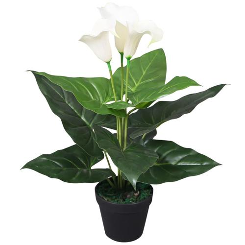 vidaXL Künstliche Calla-Lilie mit Topf 45 cm Weiß