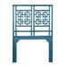 David Francis Furniture Palm Springs Open-Frame Headboard Wicker/Rattan in Blue | 60 H x 42 W x 1.5 D in | Wayfair B4100-T-S141