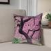 Red Barrel Studio® Olney Japanese Maple Tree Square Pillow Cover Leather/Suede in Pink | 26 H x 26 W x 2 D in | Wayfair RDBT2783 41372617