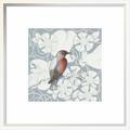 East Urban Home 'Arts & Crafts Birds I Tone on Tone' Graphic Art Print on Canvas in Gray/White | 10 H x 10 W x 1.5 D in | Wayfair ETUM8627 42808957