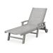 POLYWOOD® Coastal Chaise w/ Wheels Plastic in Gray | 38.25 H x 28.25 W x 77.63 D in | Outdoor Furniture | Wayfair SW2290-GY909