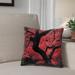 Red Barrel Studio® Olney Japanese Maple Tree Square Throw Pillow redPolyester/Polyfill/Polyester | 14 H x 14 W x 3 D in | Wayfair RDBT2790 41372646