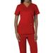 Cherokee Medical Uniforms Workwear Revolution-V-Neck Top (Size 3X) Red, Polyester,Rayon,Spandex