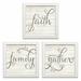 Gracie Oaks Simple Words Faith Simple Words Family & Simple Words Gather by Marla Rae - 3 Piece Textual Art Print Set on Canvas | Wayfair