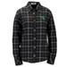 Women's Charcoal North Texas Mean Green Brewer Flannel Button-Down Long Sleeve Shirt