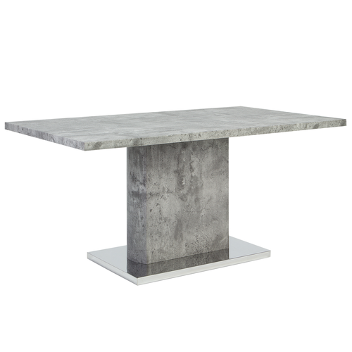 Esstisch Grau Silber 90 x 160 cm MDF Tischplatte Metallfüßen Rechteckig Betonoptik Modern Scandinavien Stil