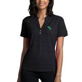 Women's Black North Texas Mean Green Strata Textured Henley Shirt