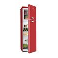 KLARSTEIN Audrey Retro - Retro Refrigerator-Freezer Combination, Fridge Freezer, Fridge and Freezer, Refrigerator, 194 L Refrigerator, 56 L Freezer, Economical and Environmentally Friendly, Red