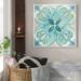 Bungalow Rose 'Garden Getaway Tile IV Teal' Watercolor Painting Print Canvas in Green | 39.5 H x 39.5 W x 2 D in | Wayfair BGRS6397 44479142