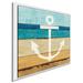 Breakwater Bay 'Beachscape III Anchor' Graphic Art Print Canvas in Blue/Brown/Yellow | 39.5 H x 39.5 W x 2 D in | Wayfair BKWT4433 44549144