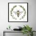 Ophelia & Co. 'Happy to Bee Home I' Drawing Print Canvas in Gray/Green/White | 21.5 H x 21.5 W x 2 D in | Wayfair OPCO5708 44475509