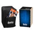 Sela SE 136 FR Varios Blue Cajon Bundle mit Rucksack, Sitzpad, französischer Anfängerschule, CD und DVD