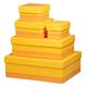 RHODIA 318986C - Set of 5 Daffodil Nesting Boxes - Orange Saddle Stitching - Faux Leather Exterior - Rhodiarama Home Office Collection - Office Organization & Designer Storage