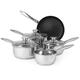 Russell Hobbs BW06572 5 Piece Pan Set - Classic Collection14/16/18/20/24 cm, Stainless Steel, Non-Stick, Suitable for Induction, Gas and Electric Hobs, Includes Tempered Glass Lids, 5 Year Guarantee