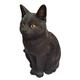 Real Life Black Sitting Cat | Highly Detailed Home or Garden Ornament | XRL-SC37-B