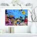 East Urban Home 'Coral Reef Coral Colony' Photographic Print on Wrapped Canvas in Blue | 12 H x 20 W x 1 D in | Wayfair