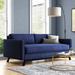 Latitude Run® Carthans 84" Velvet Square Arm Sofa w/ Reversible Cushions Velvet in Blue | 33 H x 84 W x 44 D in | Wayfair