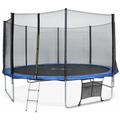 Trampoline 430cm bleu avec filet de protection. échelle. bâche. filet pour chaussures. kit