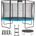 Trampoline de jardin rond 430 cm + filet de sécurité + échelle + bâche de protection + kit