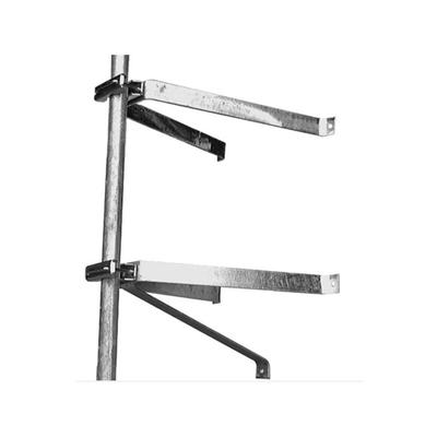 Paire d'etriers fixation murale en u pour mât déport 50 cm mat antenne tnt parabole - Hdsat