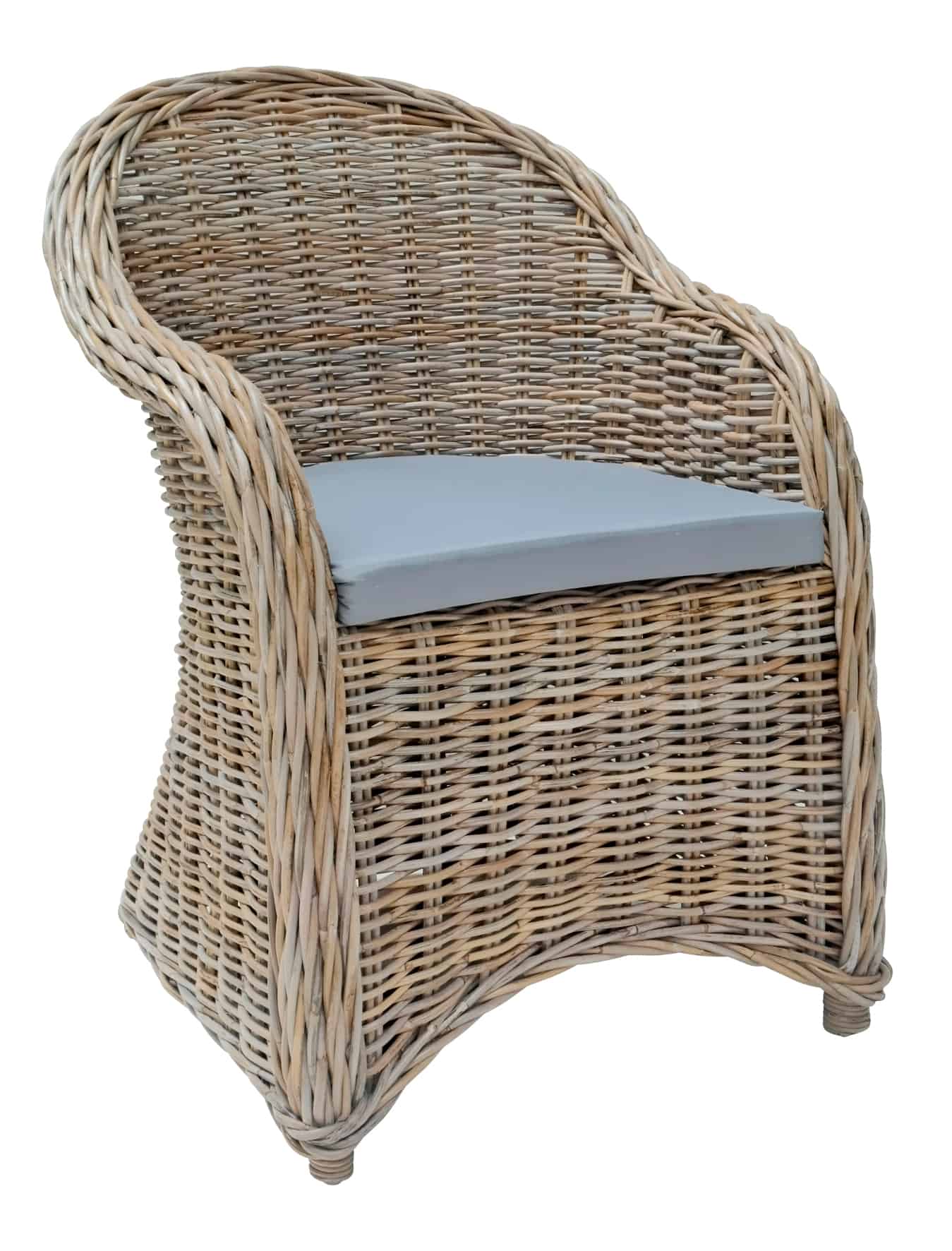 MiaMöbel Rattansessel 'Gupon' 100% Baumwolle, Rattan Landhaus