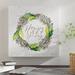 The Holiday Aisle® Happy Holiday Wreath - Print Canvas in Green/White | 10 H x 10 W x 2 D in | Wayfair E3B96DD06A524E16A0046891C4E04A11