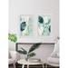 Bay Isle Home™ Palm Pieces Diptych - 2 Piece Picture Frame Print Set on Paper in White | 36 H x 48 W x 1.5 D in | Wayfair