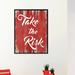 Winston Porter Take the Risk - Picture Frame Textual Art Print on Canvas in Red/White | 29 H x 22 W x 1.13 D in | Wayfair