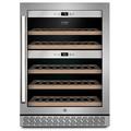 CASO WineChef Pro 40 | Weinkühlschrank für 40 Flaschen | freistehend, umbauffähig, abschließbar, WiFi-App, 2 Zonen, 5-20°C, UV-Filterglas, Edelstahl