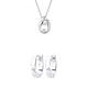 Diamore Damen-Halskette mit Anhänger Mutter Kind Elegant Liebe Diamant 0,03 Karat silber 925 weiß + Diamore Damen Ohrringe Creolen 925 Sterling Silber Diamant weiß 0,04 ct