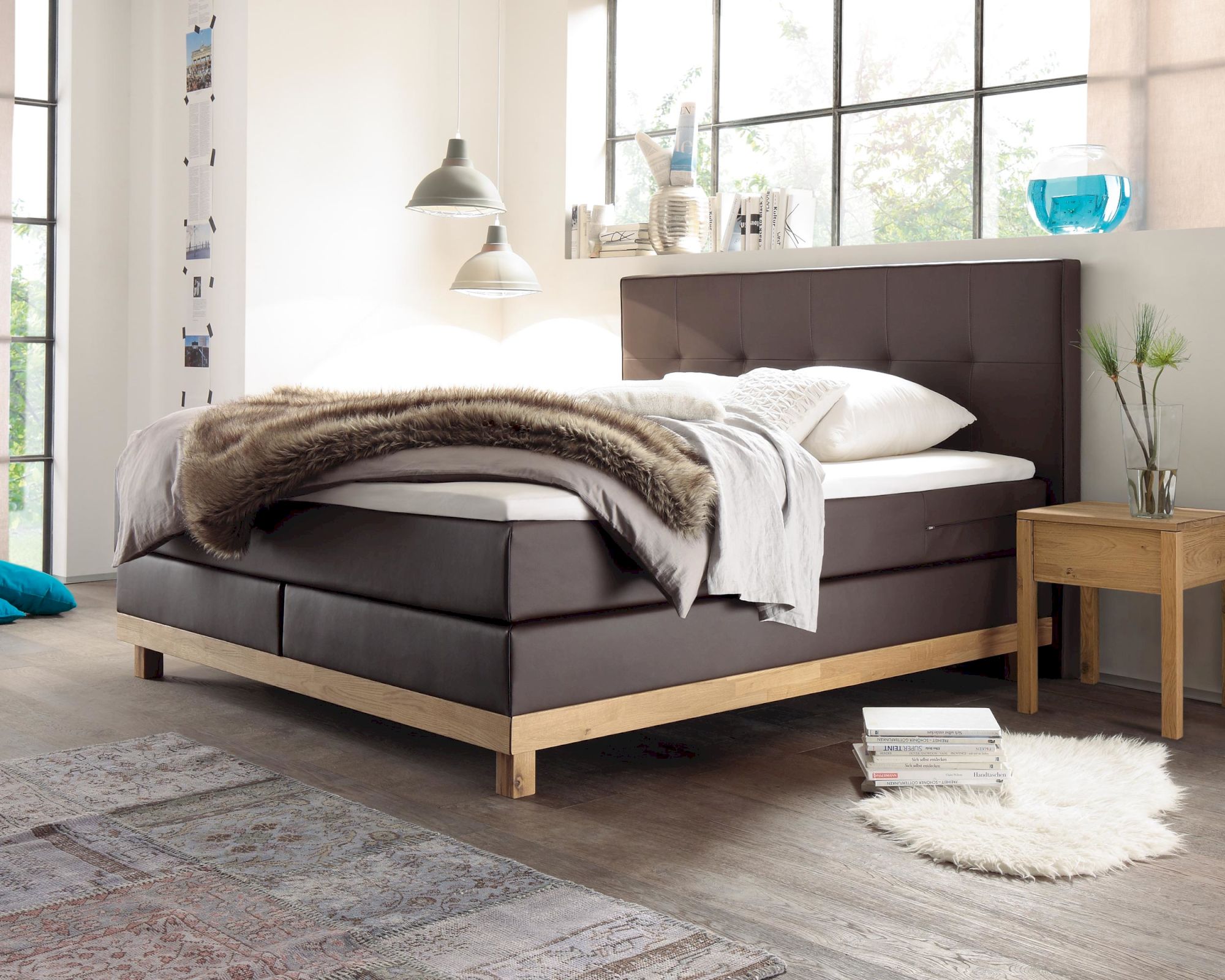 Hasena Boxspringbett Pronto Bella 160x200 cm / 323 weiss / Agrea-Top